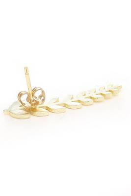 Gold leaf climber stud earrings 5