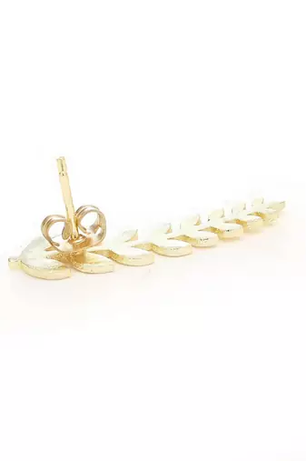 Gold leaf climber stud earrings