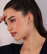 Gold cirque climber stud earrings