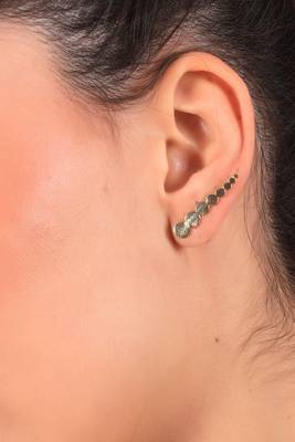 Gold cirque climber stud earrings 2