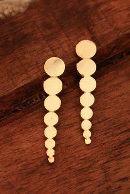 Gold cirque climber stud earrings 4