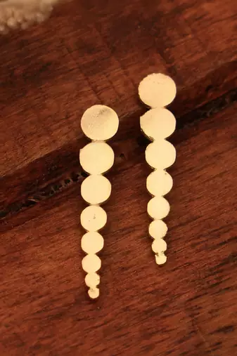Gold cirque climber stud earrings