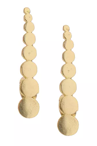 Gold cirque climber stud earrings