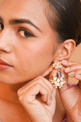 Noor crescent earrings- amethyst 2