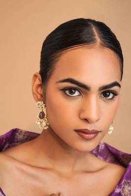 Noor crescent earrings- labradorite 2