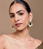 Noor crescent earrings- black onyx