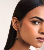 Labradorite drop earring with gold chain