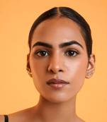 Enchannted gold leaf climber stud earring