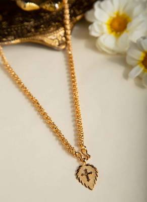 Golden Mangalsutra Medium Length With Cross Pendant 1