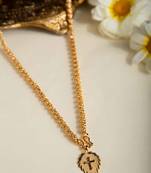 Golden Mangalsutra Medium Length With Cross Pendant