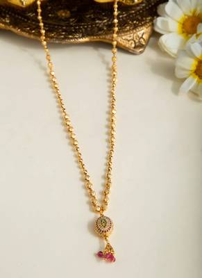 Gold Chain with American Diamond Pendant 1