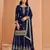 Navy blue premium georgette embroidered semi stitched salwar suit