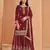 Maroon premium georgette embroidered semi stitched salwar suit