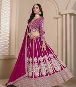 Pink Shimmer Art Silk Designer Lehenga With Blouse