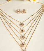 Elegant Gold Long Layer Chain with Round Pendant