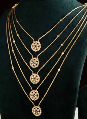 Elegant Gold Long Layer Chain with Round Pendant 3