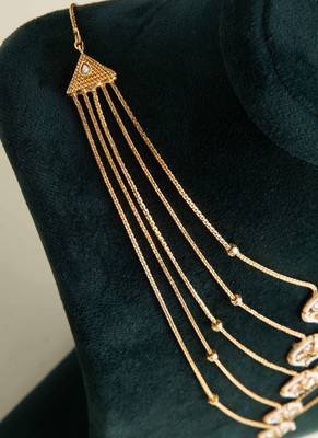 Elegant Gold Long Layer Chain with Round Pendant 4