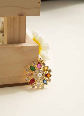 Multicolor stone studded pendant necklace 2