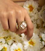 Kundan and american diamond stone ring