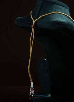 Gold-Plated Necklace with Red & Green Stone Accents 4