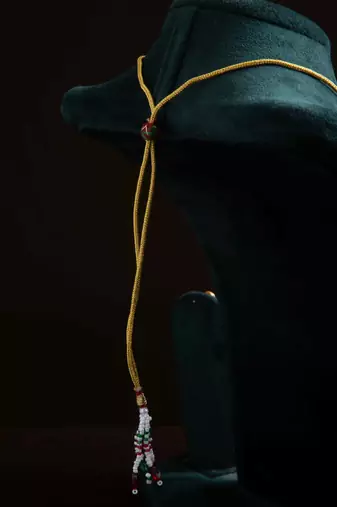 Gold-Plated Necklace with Red & Green Stone Accents