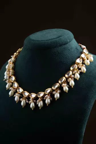 Kundan Necklace Set with Pearls