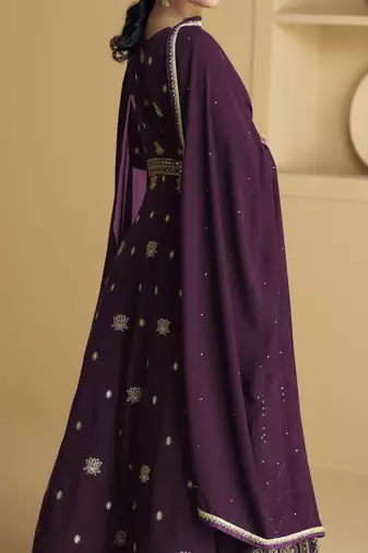 Purple Georgette Anarkali Salwar Suit