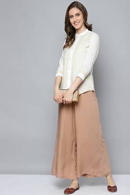 Hand embroidered white cotton lucknowi chikankari shirt 4