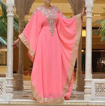 Peach Partywear Kaftan for Women 1