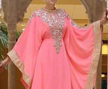 Peach Partywear Kaftan for Women 2
