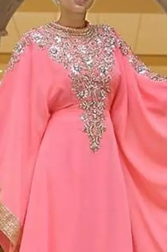 Peach Partywear Kaftan for Women