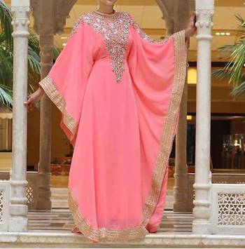 Peach Partywear Kaftan for Women 3