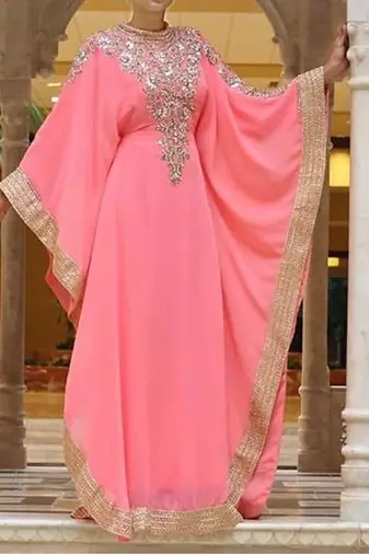 Peach Partywear Kaftan for Women