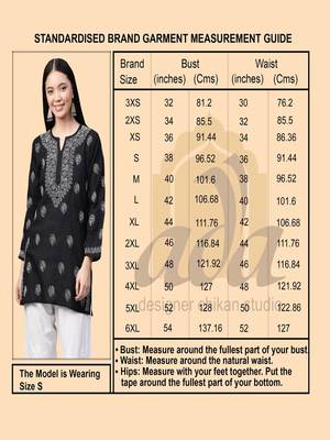 Hand embroidered crayola peach cotton lucknowi chikankari short kurti 7