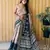 Tan-Dark Teal Printed Handloom Sarees