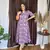 Jaipuri cotton blend stitched flared a-line purple gown