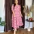 Jaipuri cotton blend stitched flared a-line onion pink gown