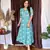 Jaipuri cotton blend stitched flared a-line  light green gown