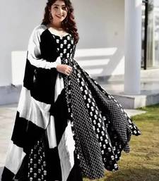 Jaipuri black anarkali gown with dupatta set