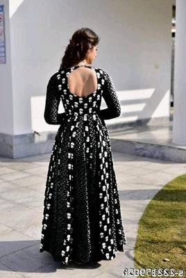 Jaipuri black anarkali gown with dupatta set 6