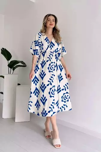 jaipuri cotton base party wear summer special blue gown dress