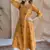 Jaipuri yellow cotton aline kurti pant co ord set indian pakistani salwar kameez with pockets