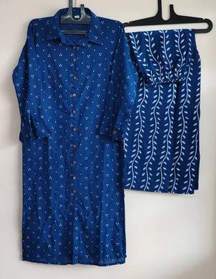 Jaipuri  beautiful dabu print beautiful new style kurta with palazzo set 5