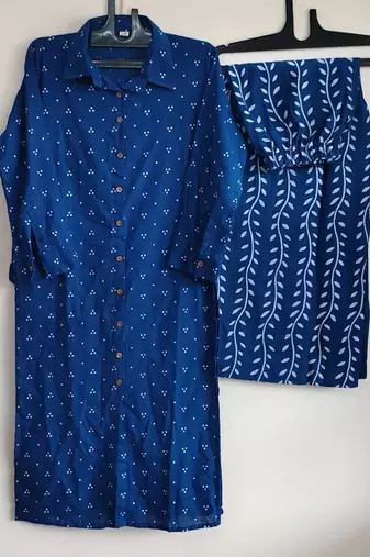 Jaipuri  beautiful dabu print beautiful new style kurta with palazzo set
