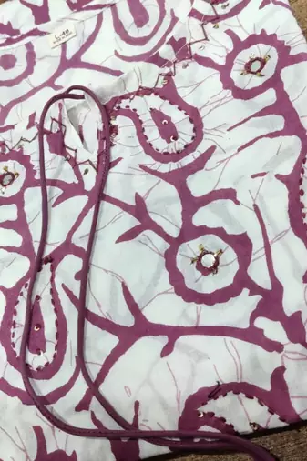 Jaipuri pink cotton  kurta & pant with dupatta