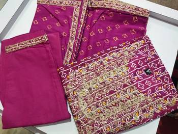 Jaipuri purple embroidepurple printed indian pakistani naira cut salwar kameez kurti pant dupatta set 4