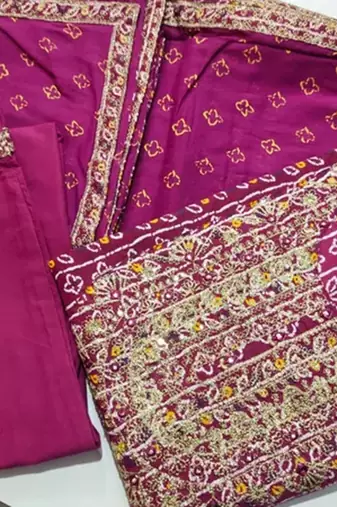 Jaipuri purple embroidepurple printed indian pakistani naira cut salwar kameez kurti pant dupatta set