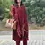 Jaipuri maroon color indian solid straight salwar kameez kurti pant set for women