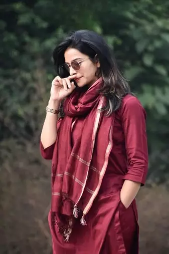 Jaipuri maroon color indian solid straight salwar kameez kurti pant set for women