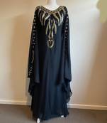 Royal Black Georgette Handcrafted Zari Bedded work stitched Kaftan Party Wedding Dresses